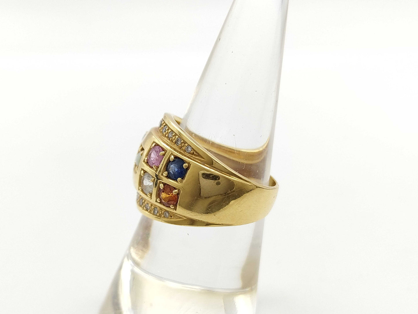 Colored Stone Diamond K18 9.0g Ring