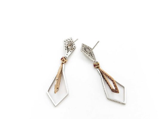 Ruby Diamond K18 8.6g Earrings