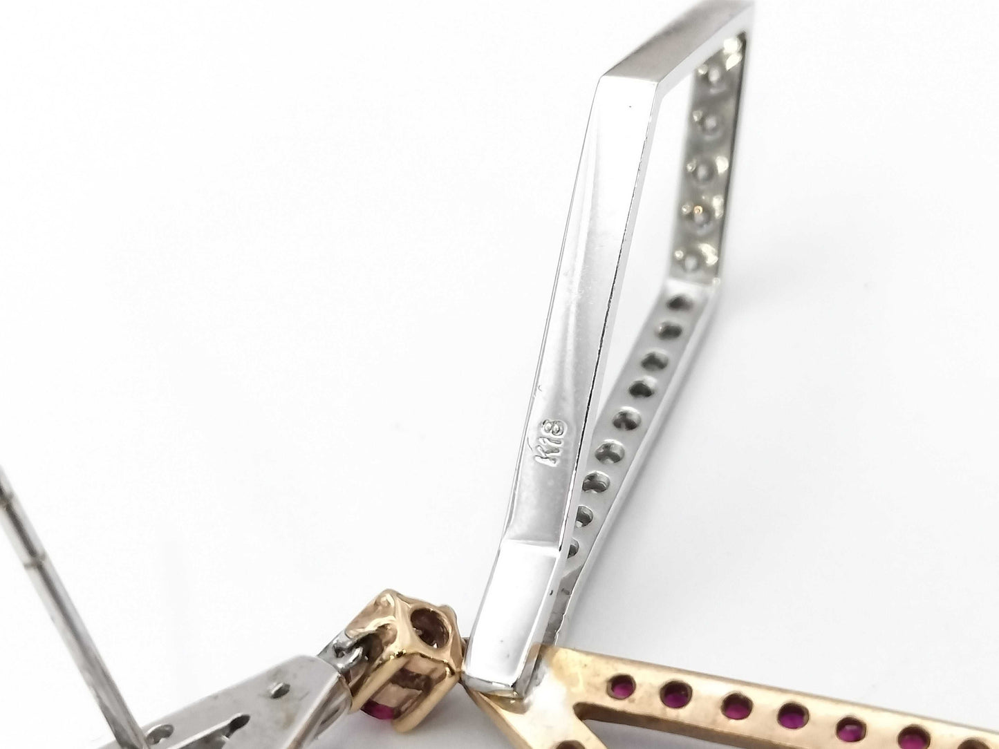 Ruby Diamond K18 8.6g Earrings