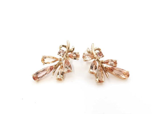 Imperial Topaz 2.60/2.60ct K18 5.2g Earrings