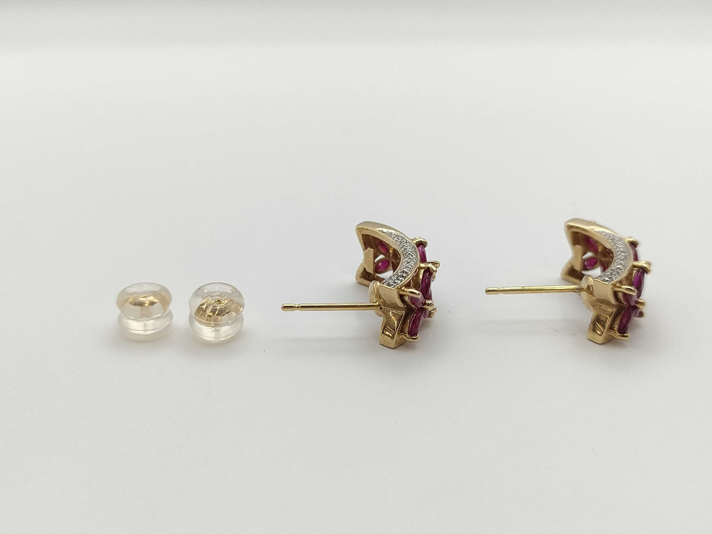 Ruby Diamond K18 4.8g Earrings