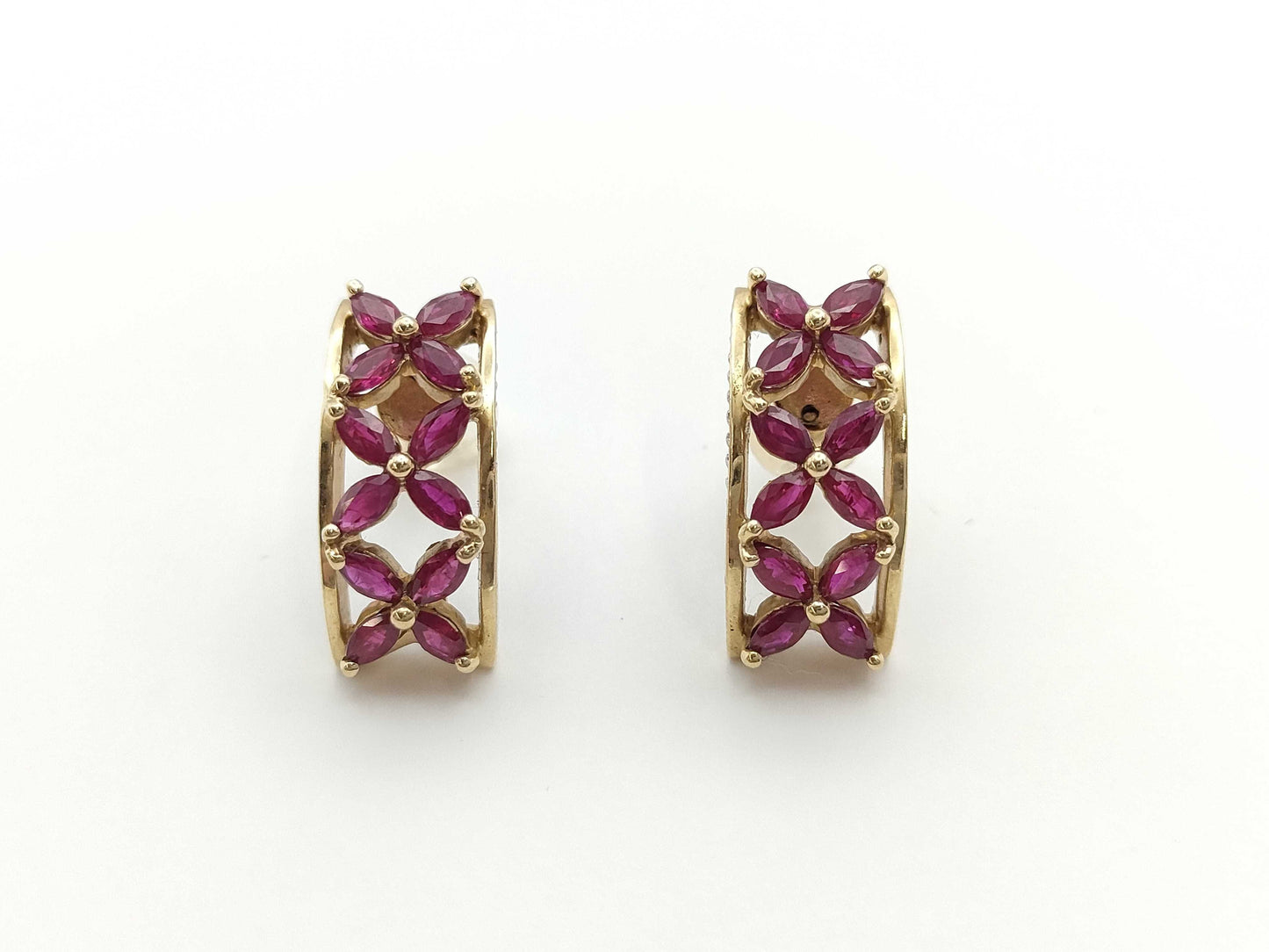 Ruby Diamond K18 4.8g Earrings
