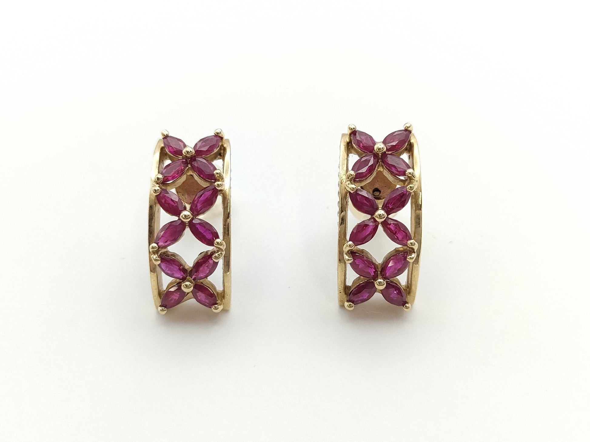 Ruby Diamond K18 4.8g Earrings