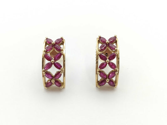 Ruby Diamond K18 4.8g Earrings