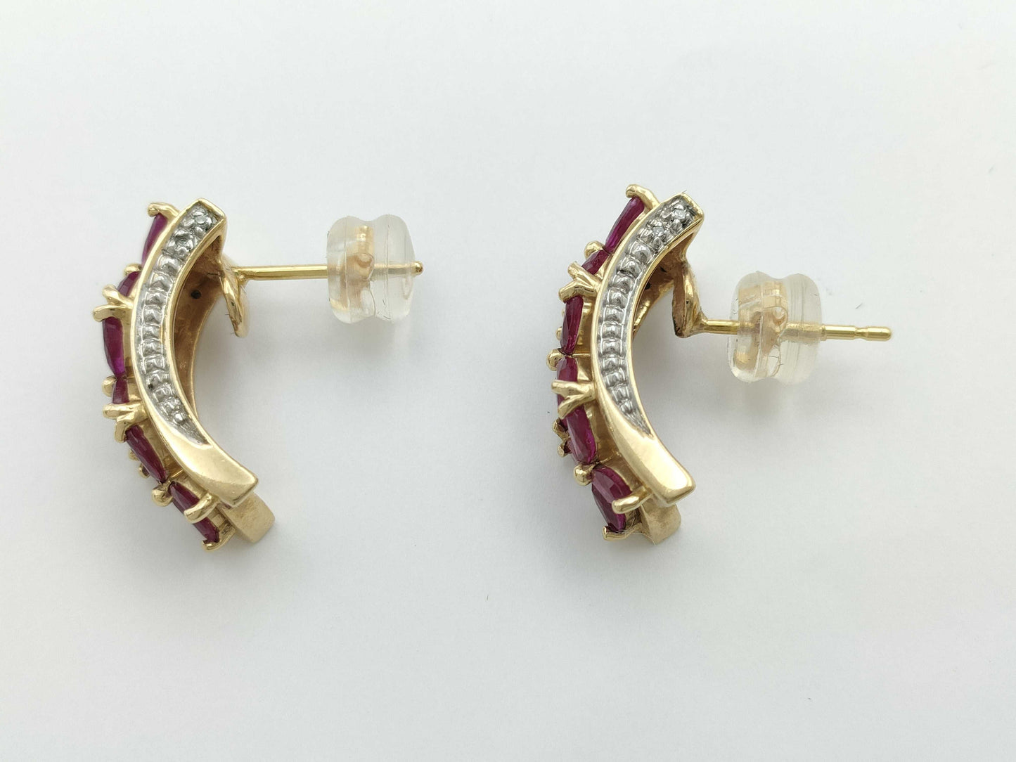 Ruby Diamond K18 4.8g Earrings