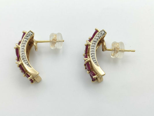 Ruby Diamond K18 4.8g Earrings