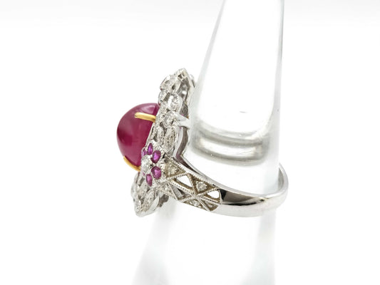 R5.11ct FR0.50ct D0.84ct Pt900 10.1g Ring