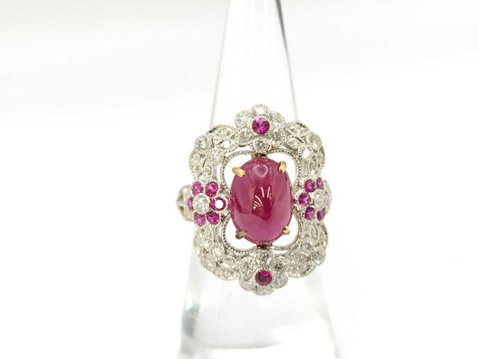 R5.11ct FR0.50ct D0.84ct Pt900 10.1g Ring