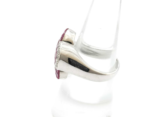 R6.65ct D0.20ct K18WG 10.1g Ring