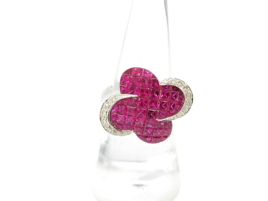 R6.65ct D0.20ct K18WG 10.1g Ring