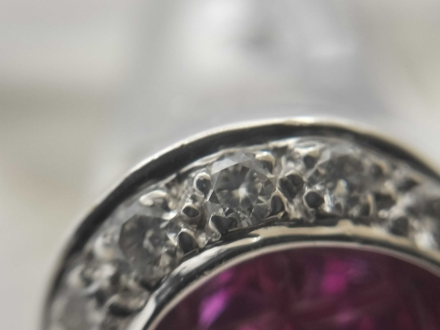 R6.65ct D0.20ct K18WG 10.1g Ring