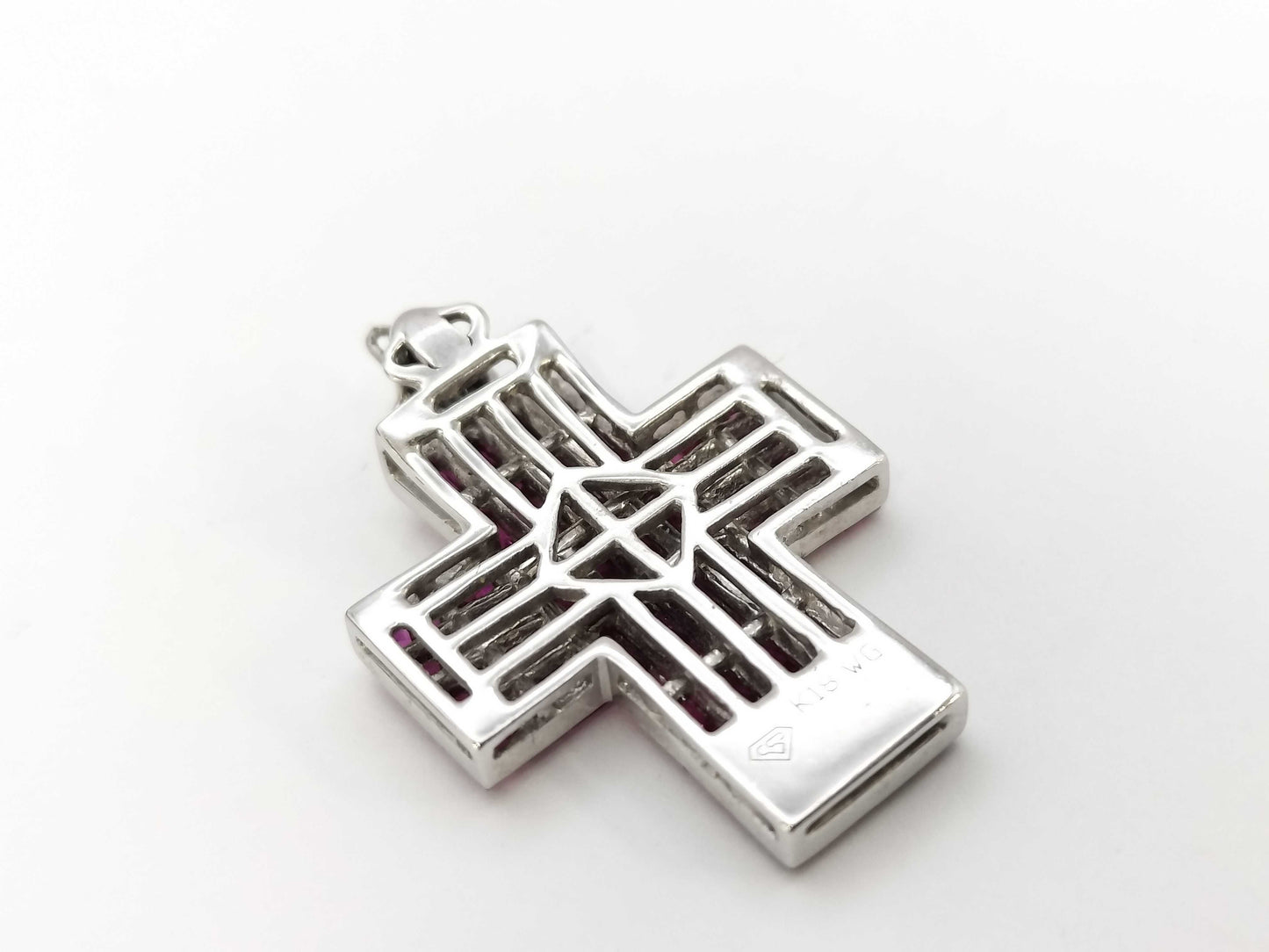 Cross Ruby Diamond K18WG 5.4g Ring