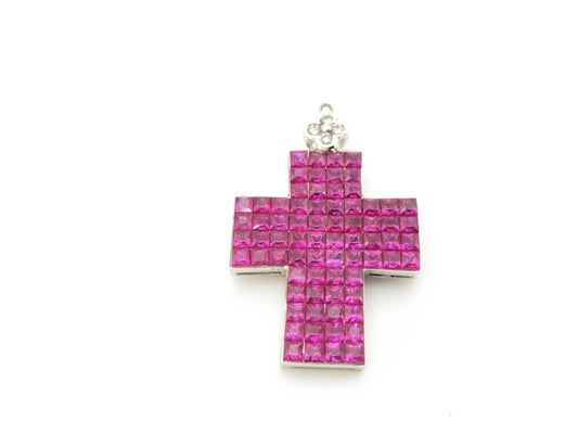 Cross Ruby Diamond K18WG 5.4g Ring
