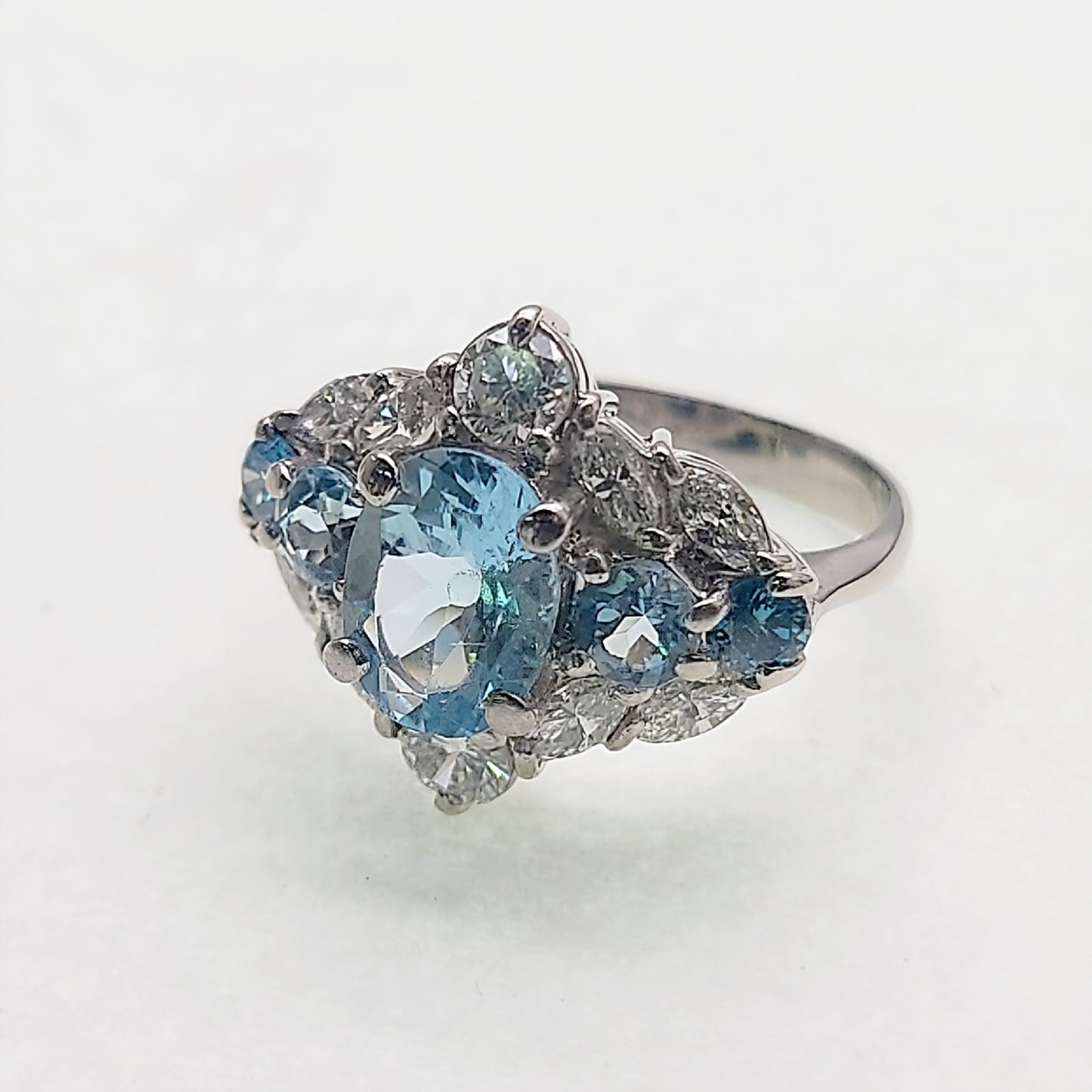AQ1.04ct/0.36ct D0.95ct Pt900 5.5g Ring