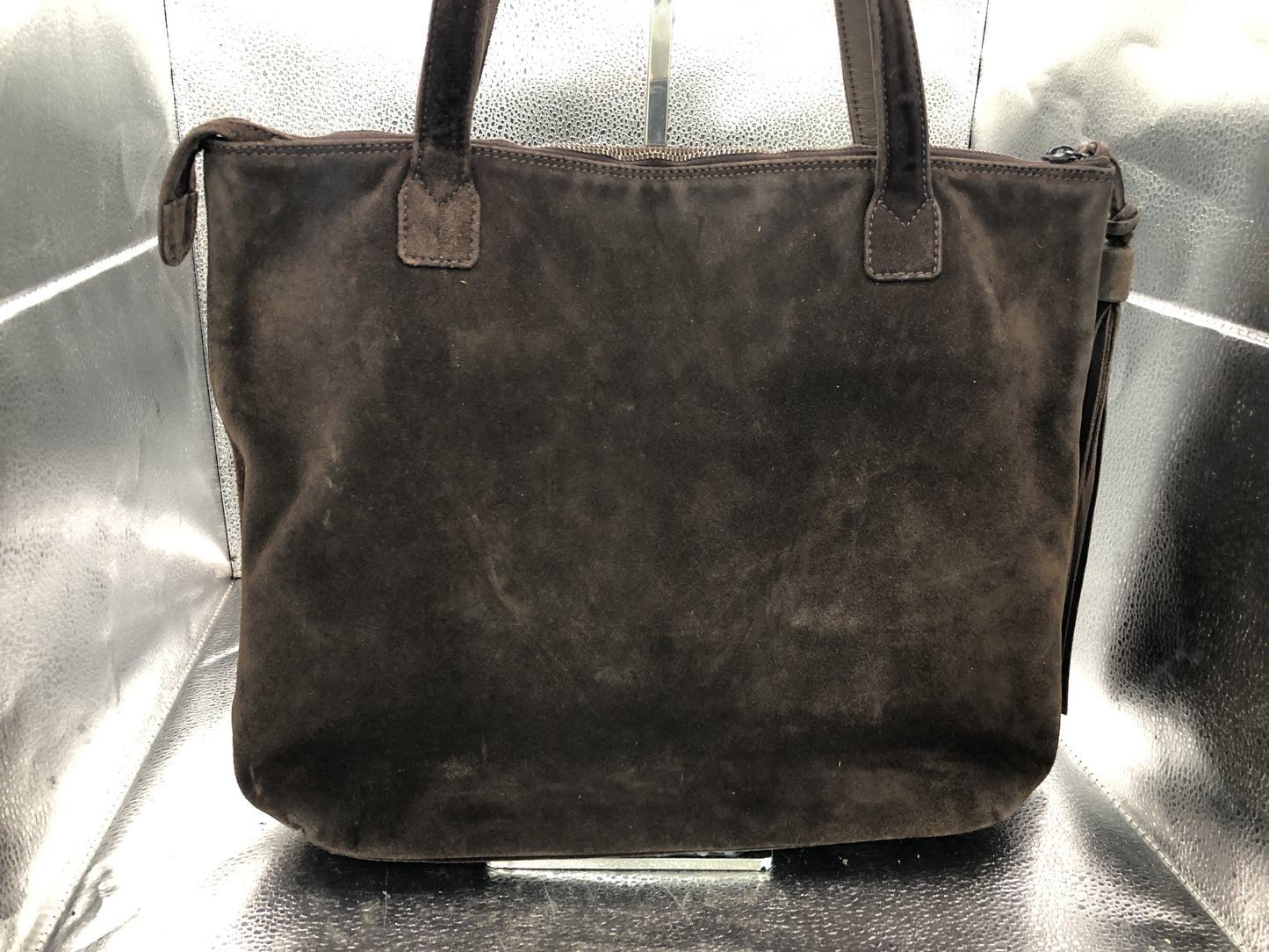 CHANEL Cocomark Tote Bag with Seal 5786402 Fringe Suede Brown Tote Bag