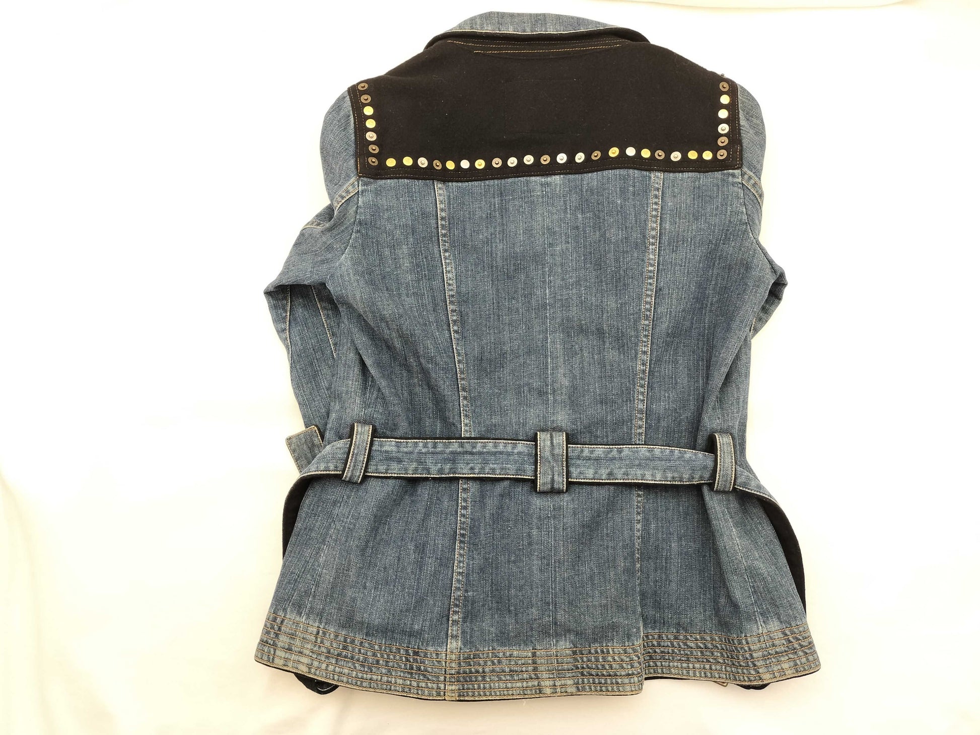 LOUIS VUITTON Louis Vuitton Monogram Studded Belted Denim Jacket Jacket