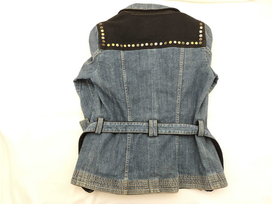 LOUIS VUITTON Louis Vuitton Monogram Studded Belted Denim Jacket Jacket