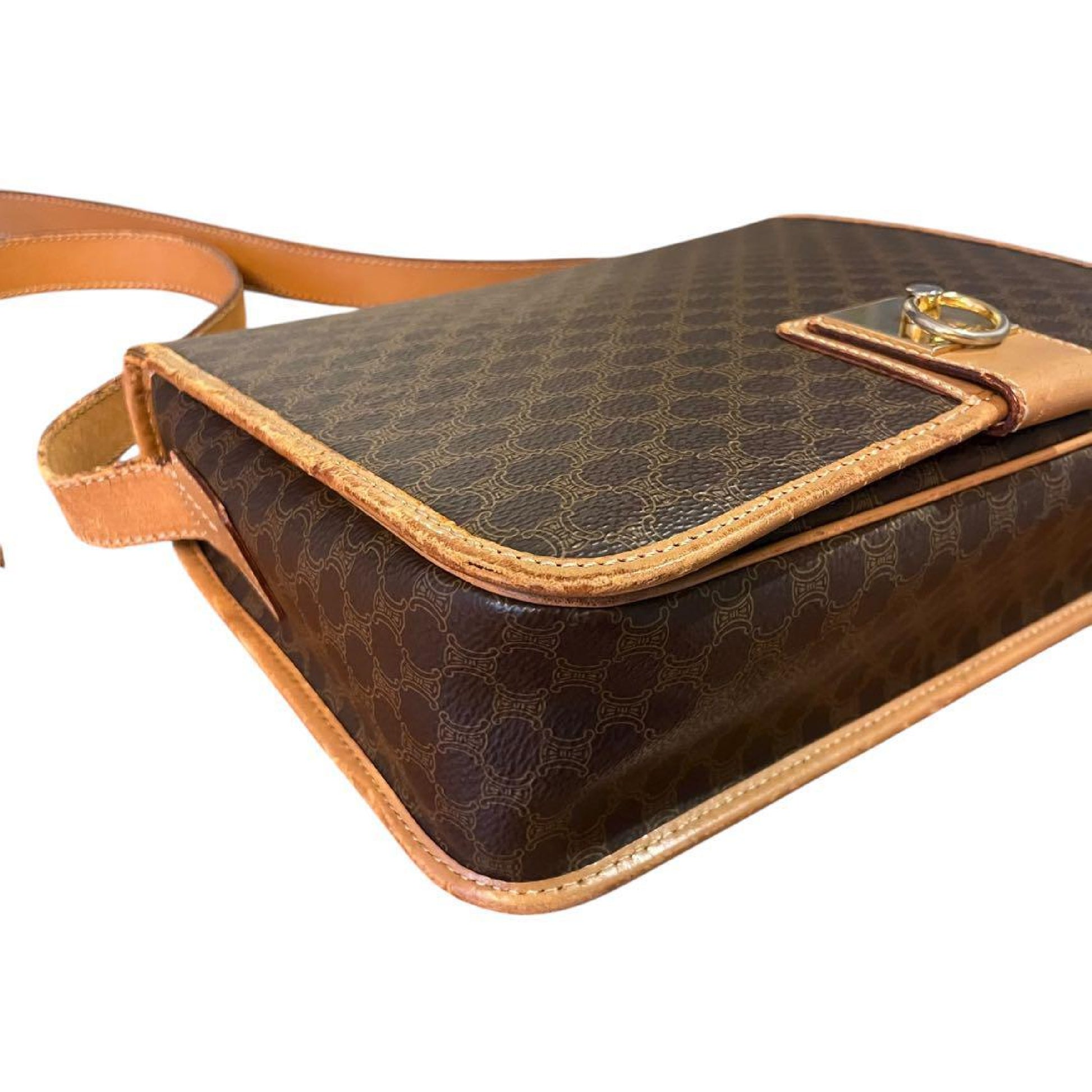 CELINE Macadam PVC Leather Brown Shoulder Bag