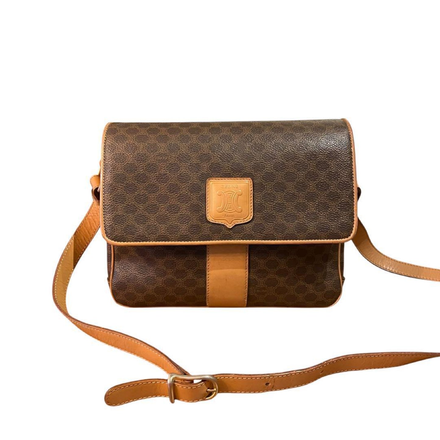 CELINE Macadam PVC Brown Shoulder Bag