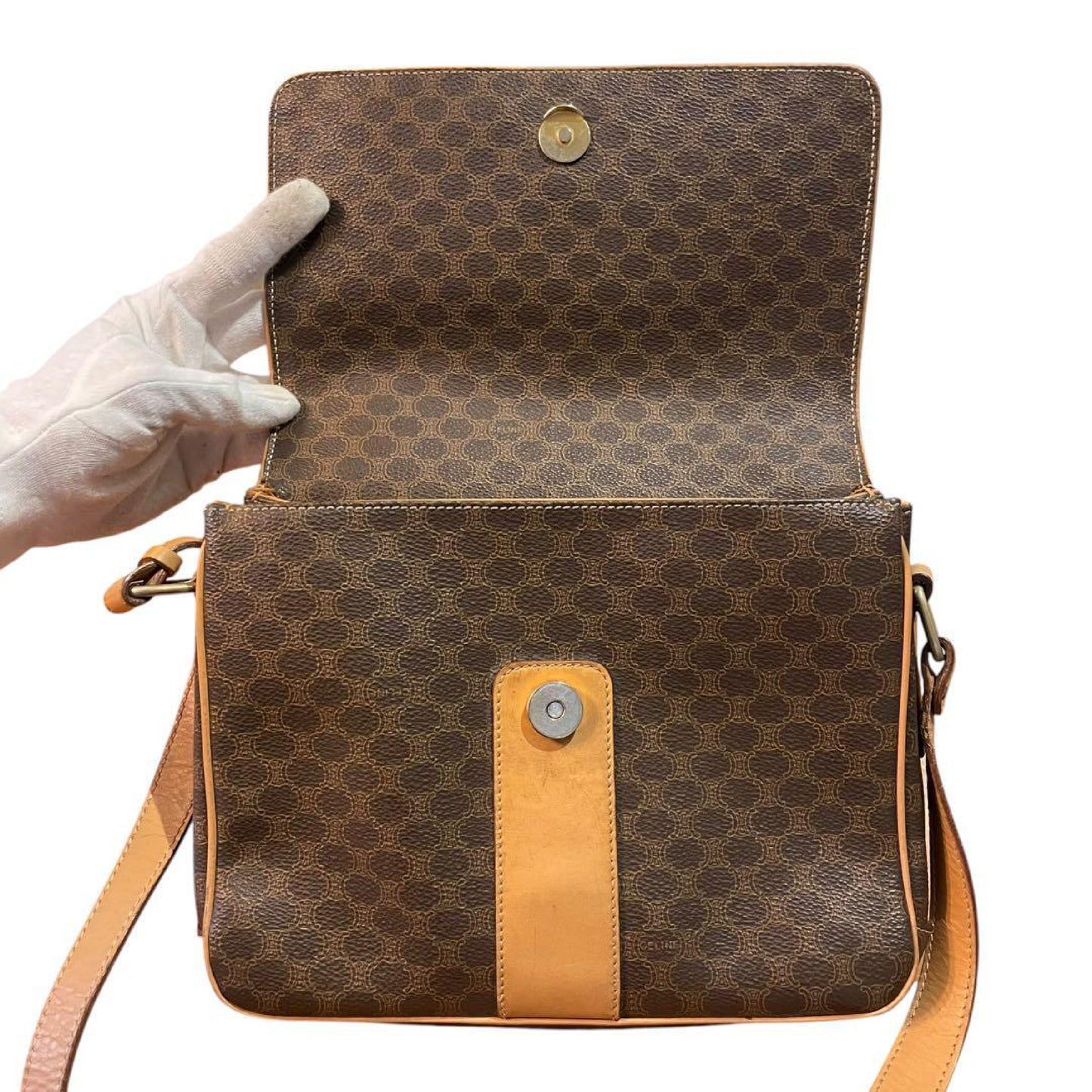 CELINE Macadam PVC Brown Shoulder Bag