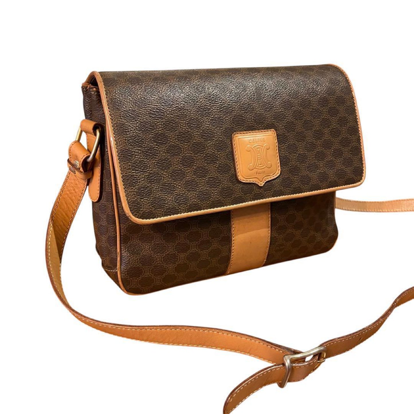 CELINE Macadam PVC Brown Shoulder Bag