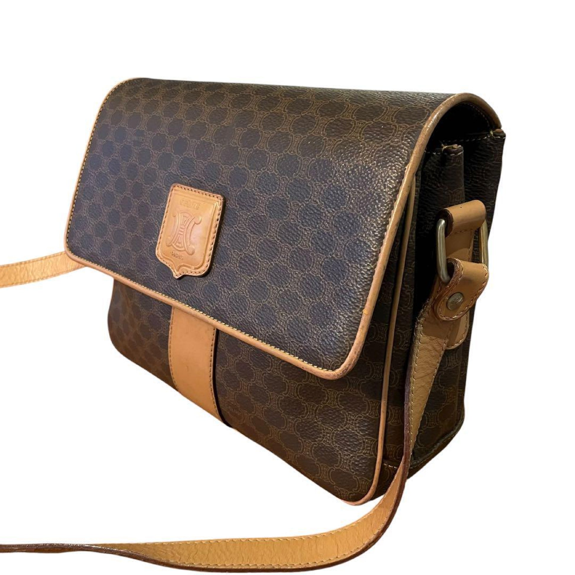 CELINE Macadam PVC Brown Shoulder Bag