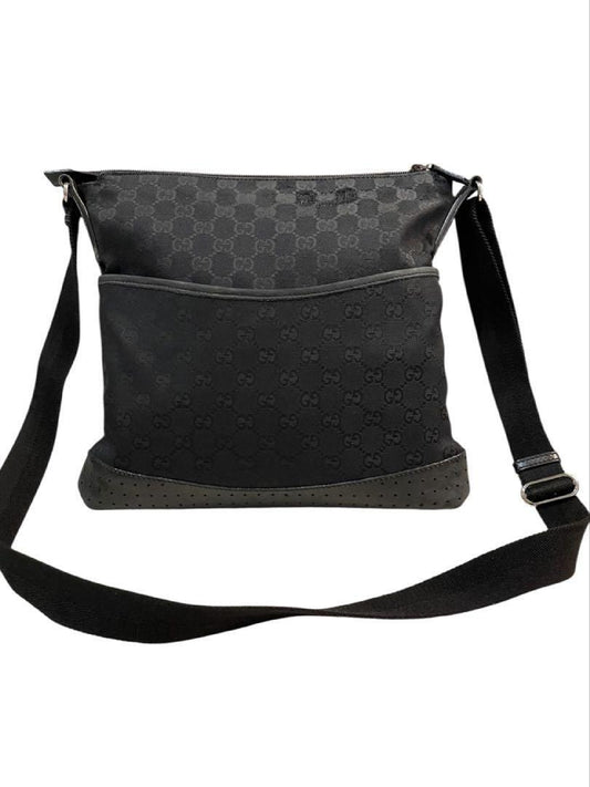 GUCCI Black GG Pattern 145857 Men's Shoulder Bag