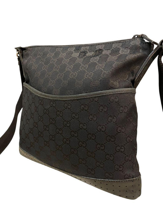 GUCCI Black GG Pattern 145857 Men's Shoulder Bag