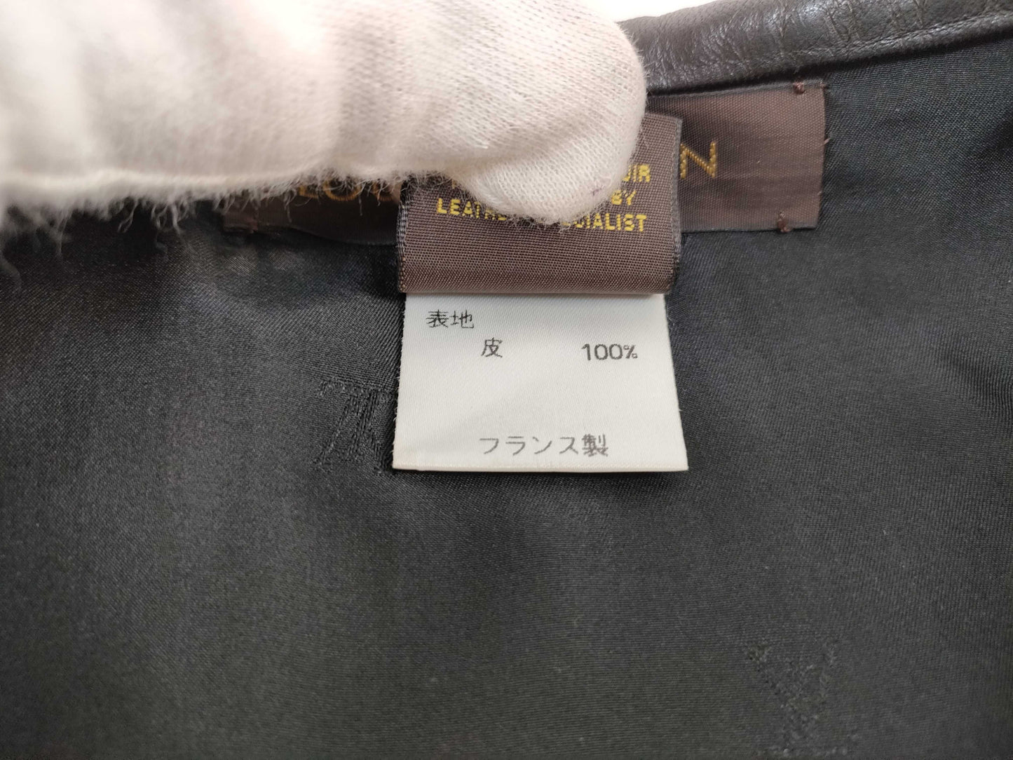 LOUIS VUITTON Size 36 Leather Hoodie Black Top