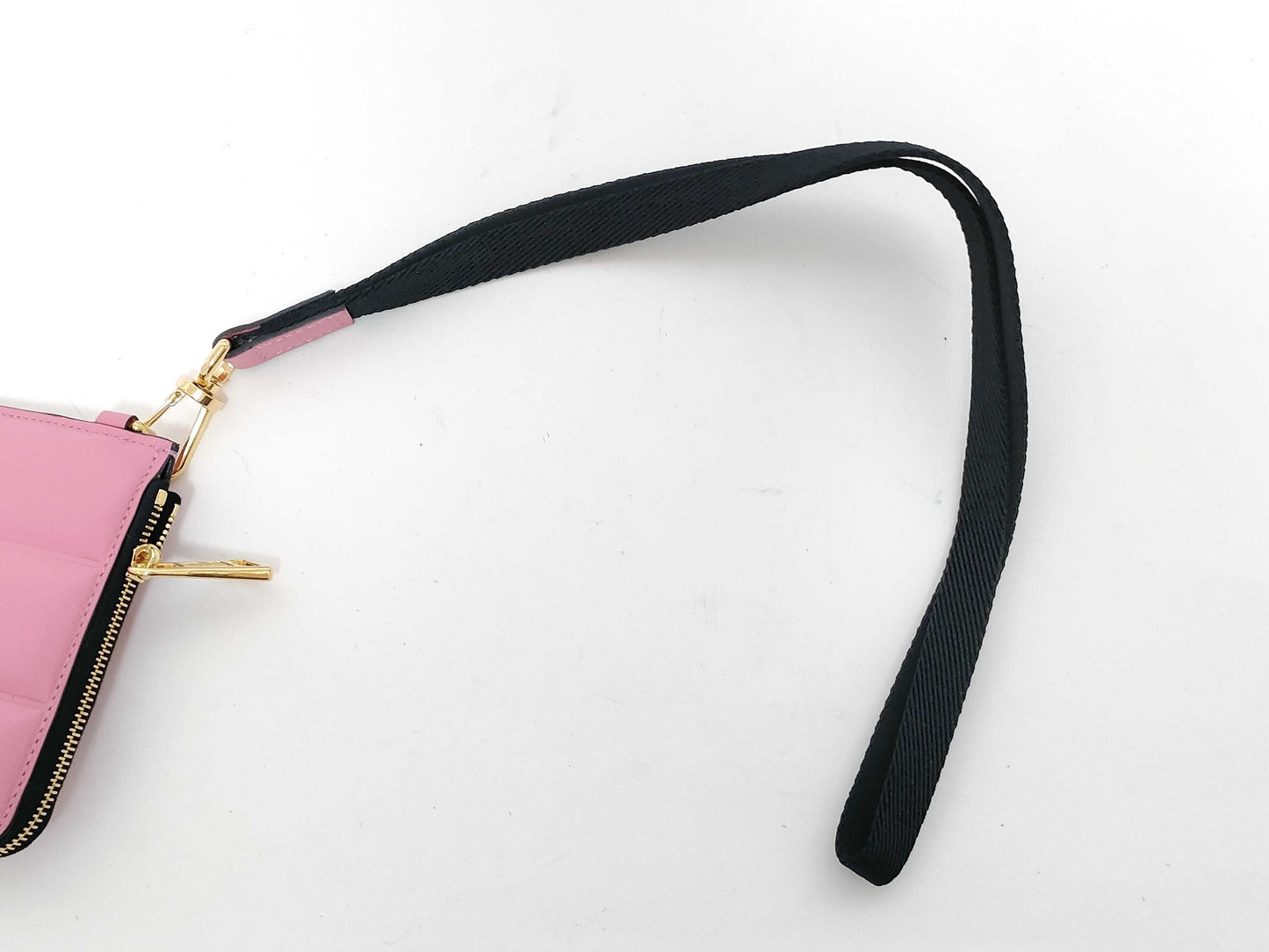 MONCLER Moncler logo leather shoulder wallet pink net pouch coin case