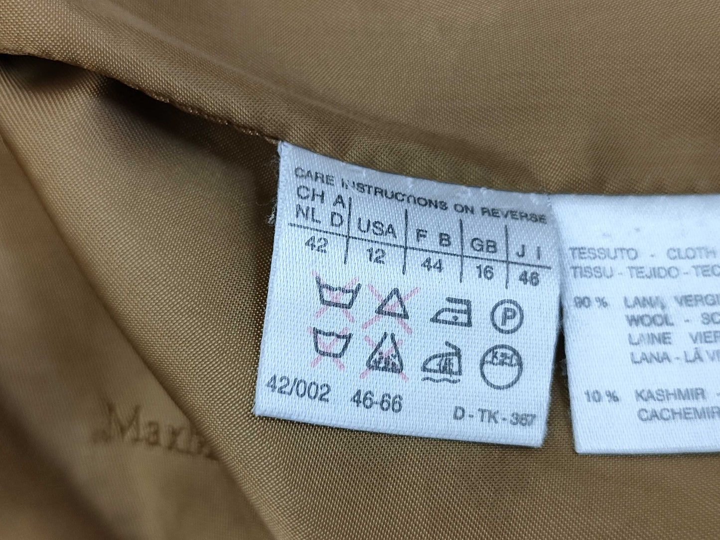 MaxMara White Tag Wool Cashmere Icon Coat, Double-Breasted, Size 46