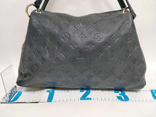 LOUIS VUITTON Monogram Empreinte Pontu PM Black Handbag
