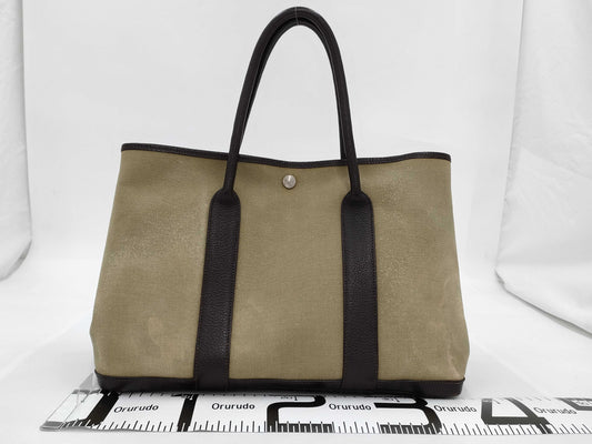 HERMES Hermes Garden Party PM Khaki Tote Bag