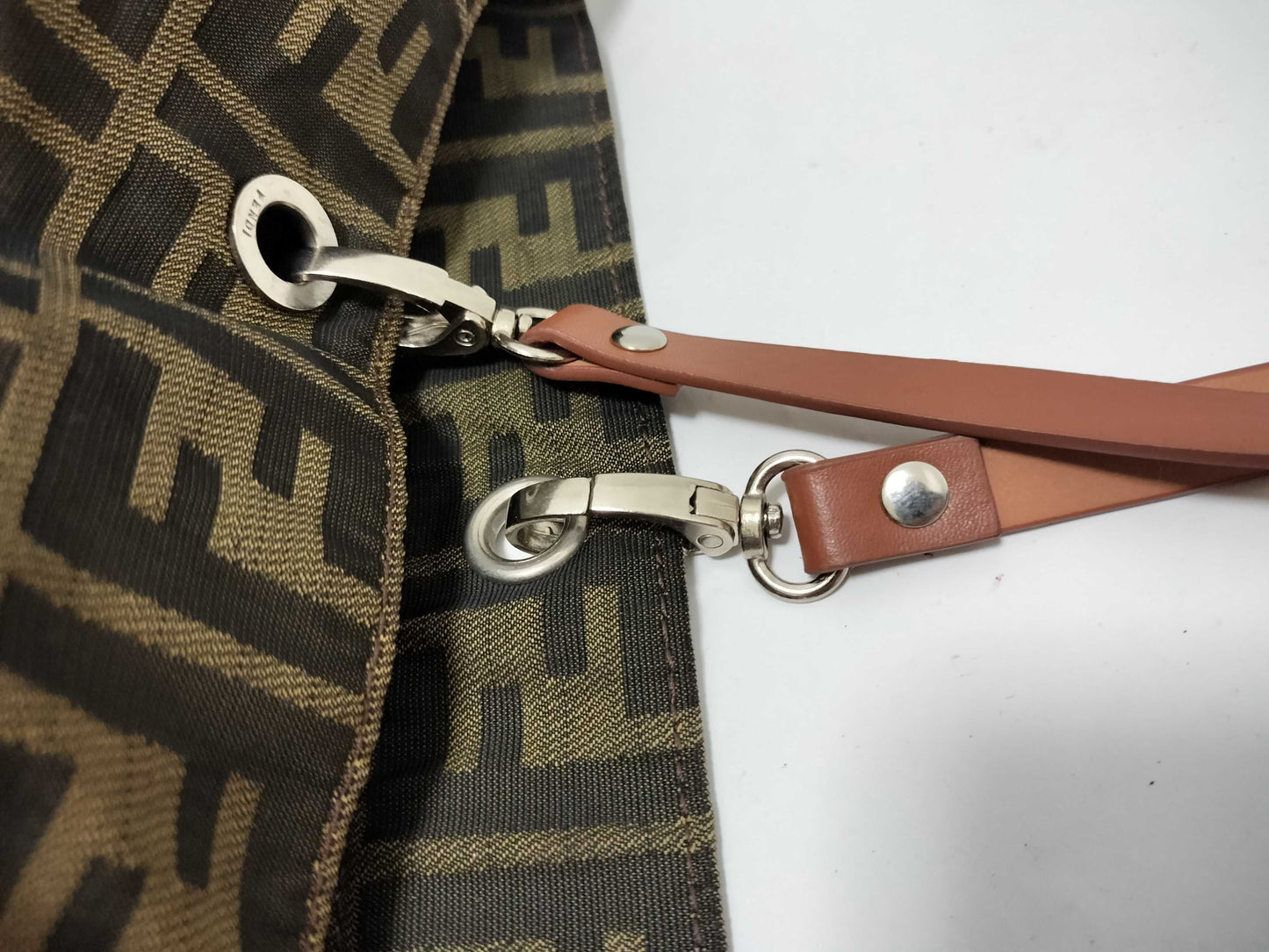 FENDI Zucca pattern Fendi Zucca nylon floral brown tote bag