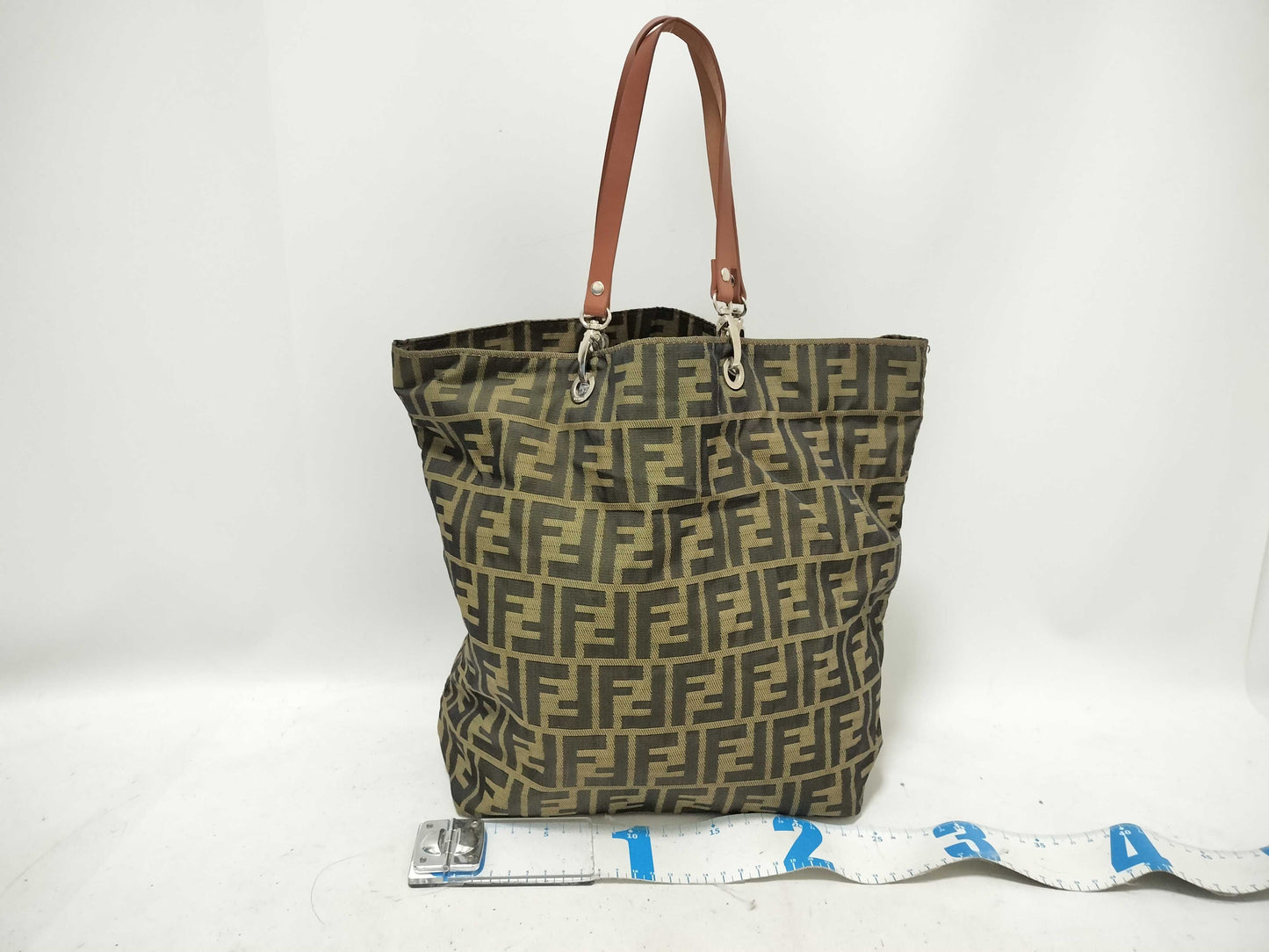 FENDI Zucca pattern Fendi Zucca nylon floral brown tote bag