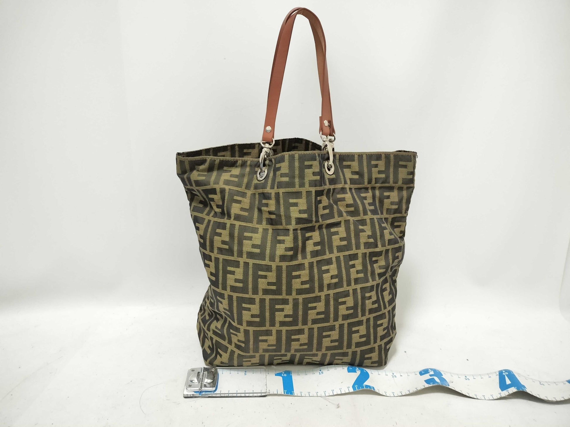 FENDI Zucca pattern Fendi Zucca nylon floral brown tote bag
