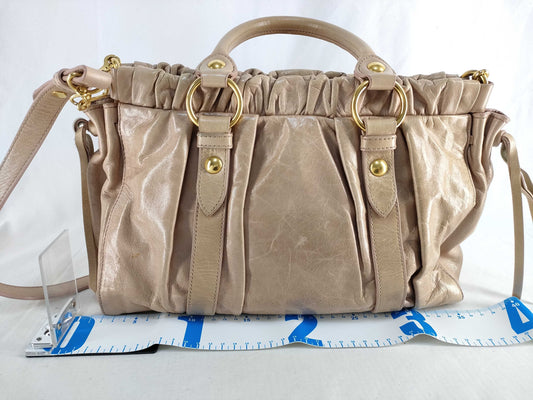 miu miu miumiu Vittero luxe 2way handbag shoulder bag gathered handbag