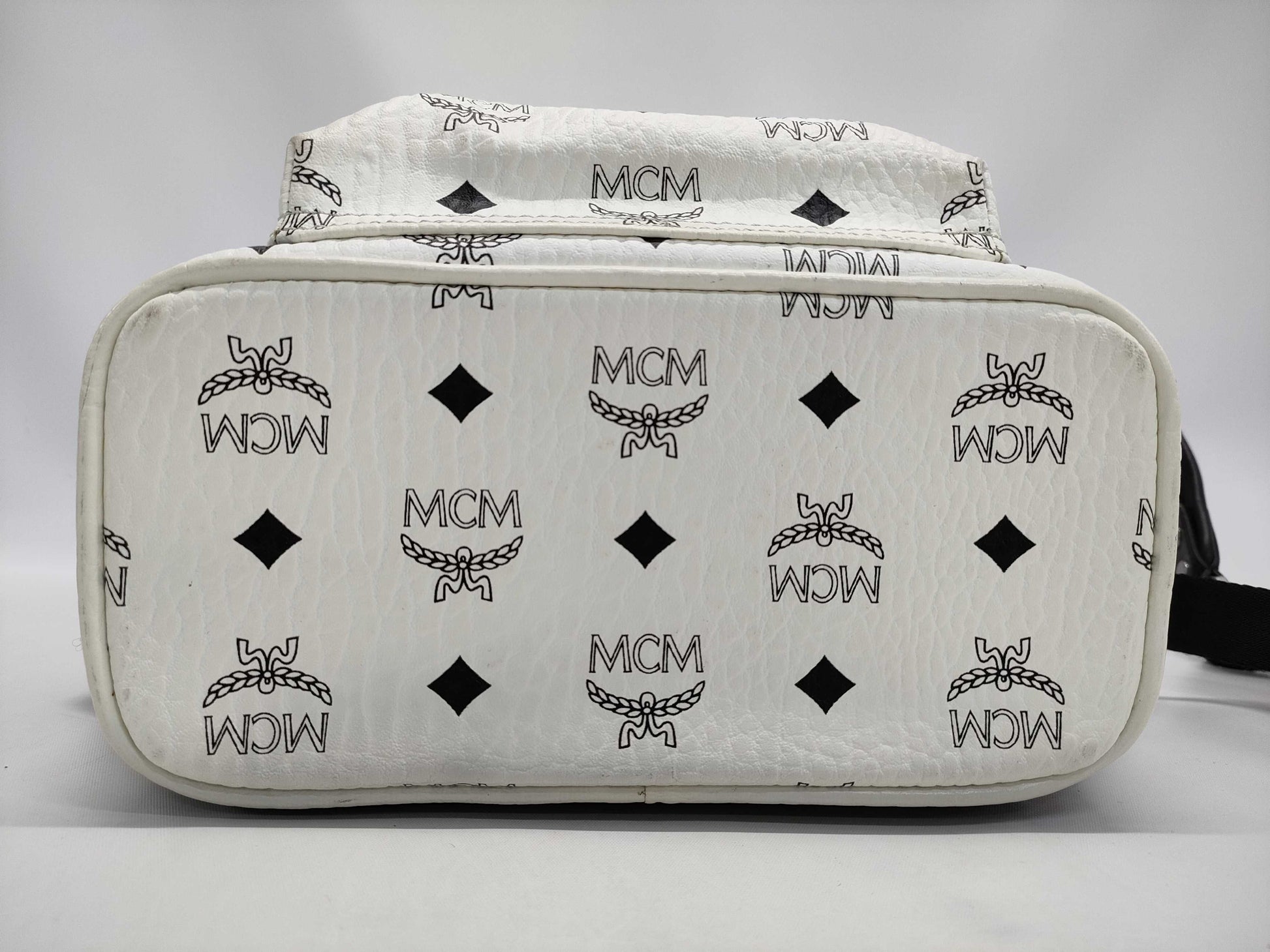 MCM MCM Backpack White Visetos Studded Leather Rucksack