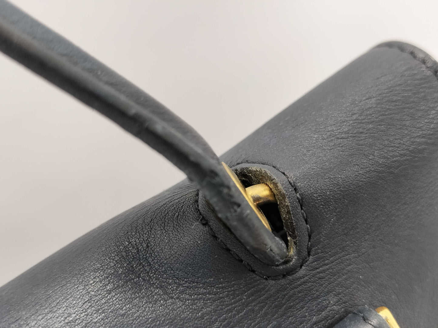 CELINE CELINE Belt Bag 2way Handbag Navy Leather Handbag