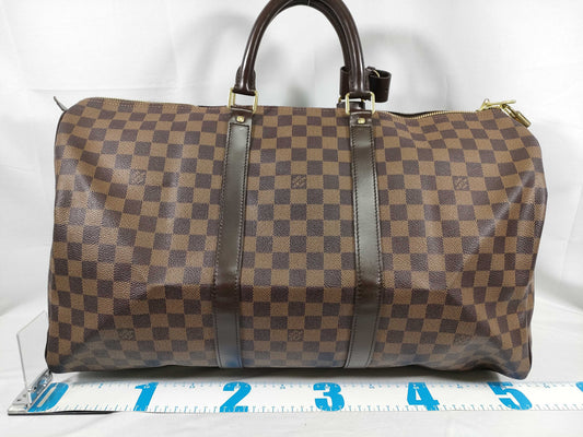 LOUIS VUITTON Damier Keepall 50 Boston Bag N41427 MB1068 Brown