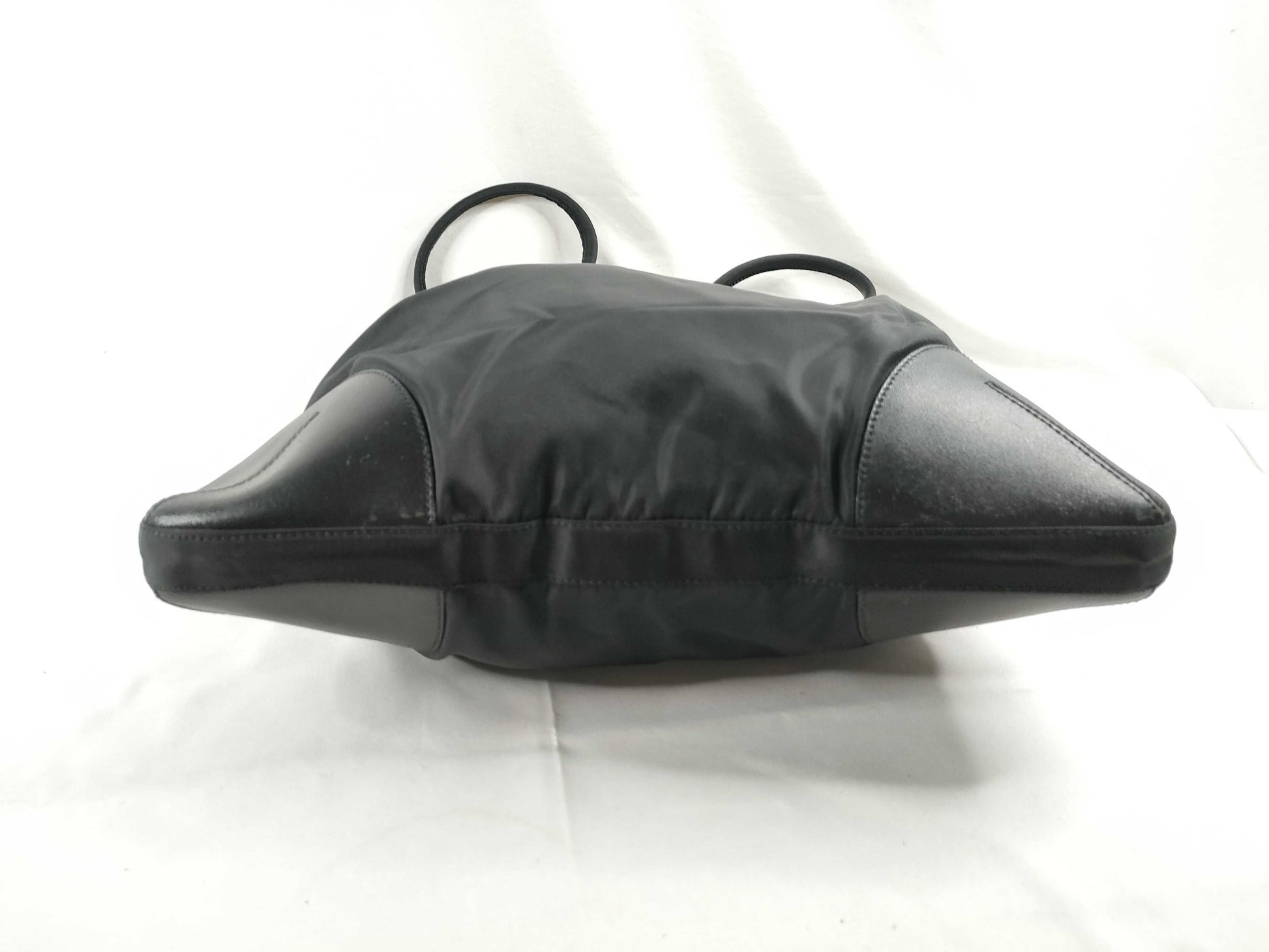 PRADA nylon triangle logo tote bag