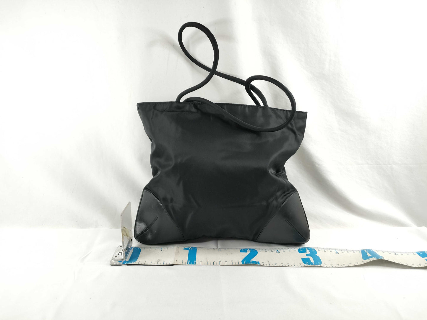 PRADA nylon triangle logo tote bag