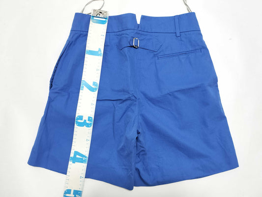 HERMES High-Waisted Shorts with Back Belt, Blue, Size 36