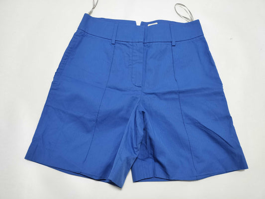 HERMES High-Waisted Shorts with Back Belt, Blue, Size 36