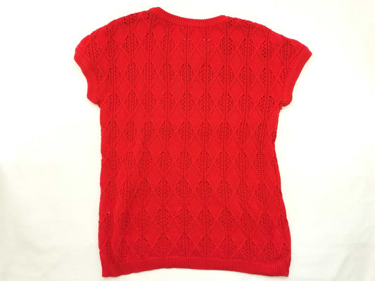 Yves Saint Laurent Short Sleeve Knit Cable Knit Top