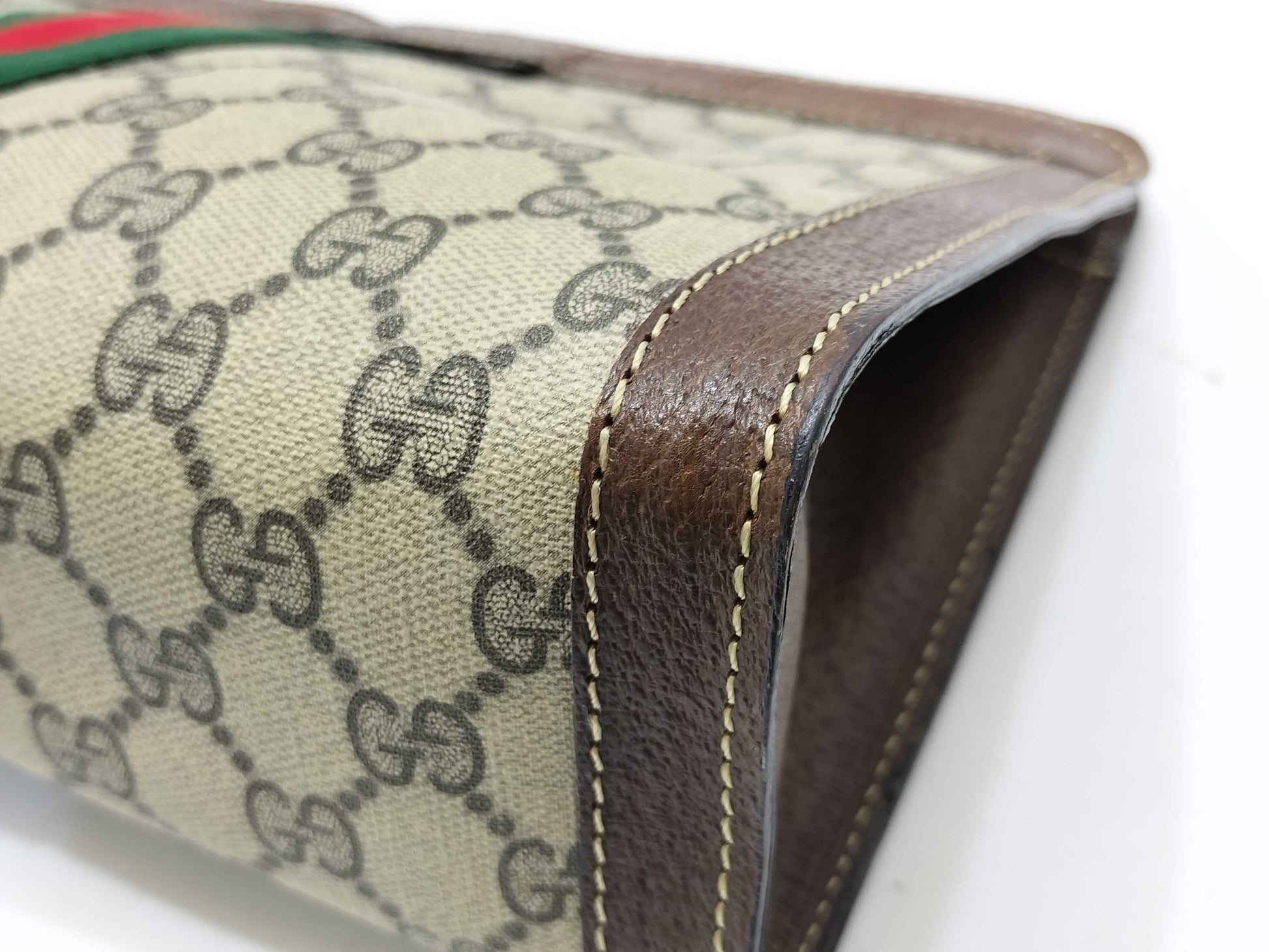 GUCCI GG Supreme Gucci Second Bag Sherry Line GG Supreme PVC Leather Brown Second Bag