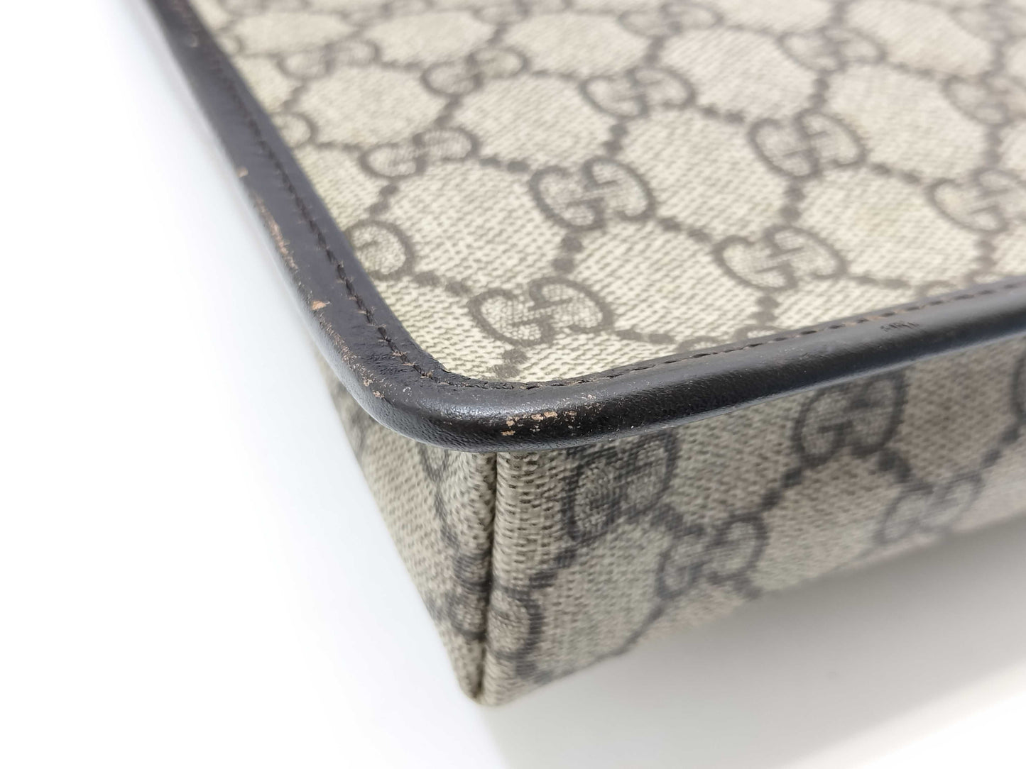 GUCCI GG Supreme Gucci 92562 GG Line PVC Crossbody Shoulder Bag Canvas x Leather Beige Shoulder Bag