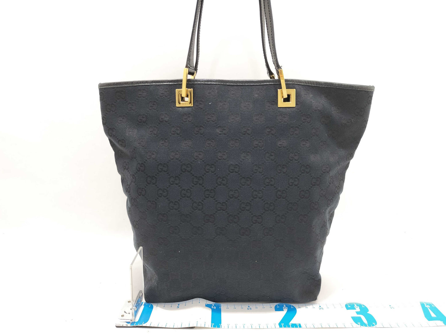 GUCCI GG Canvas Gucci 002 1098 2404 Campus Bag Tote Black Tote Bag