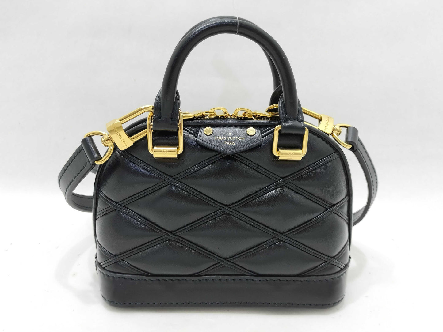 LOUIS VUITTON Vuitton M83048 Maltage NanoAlma Leather Black Handbag