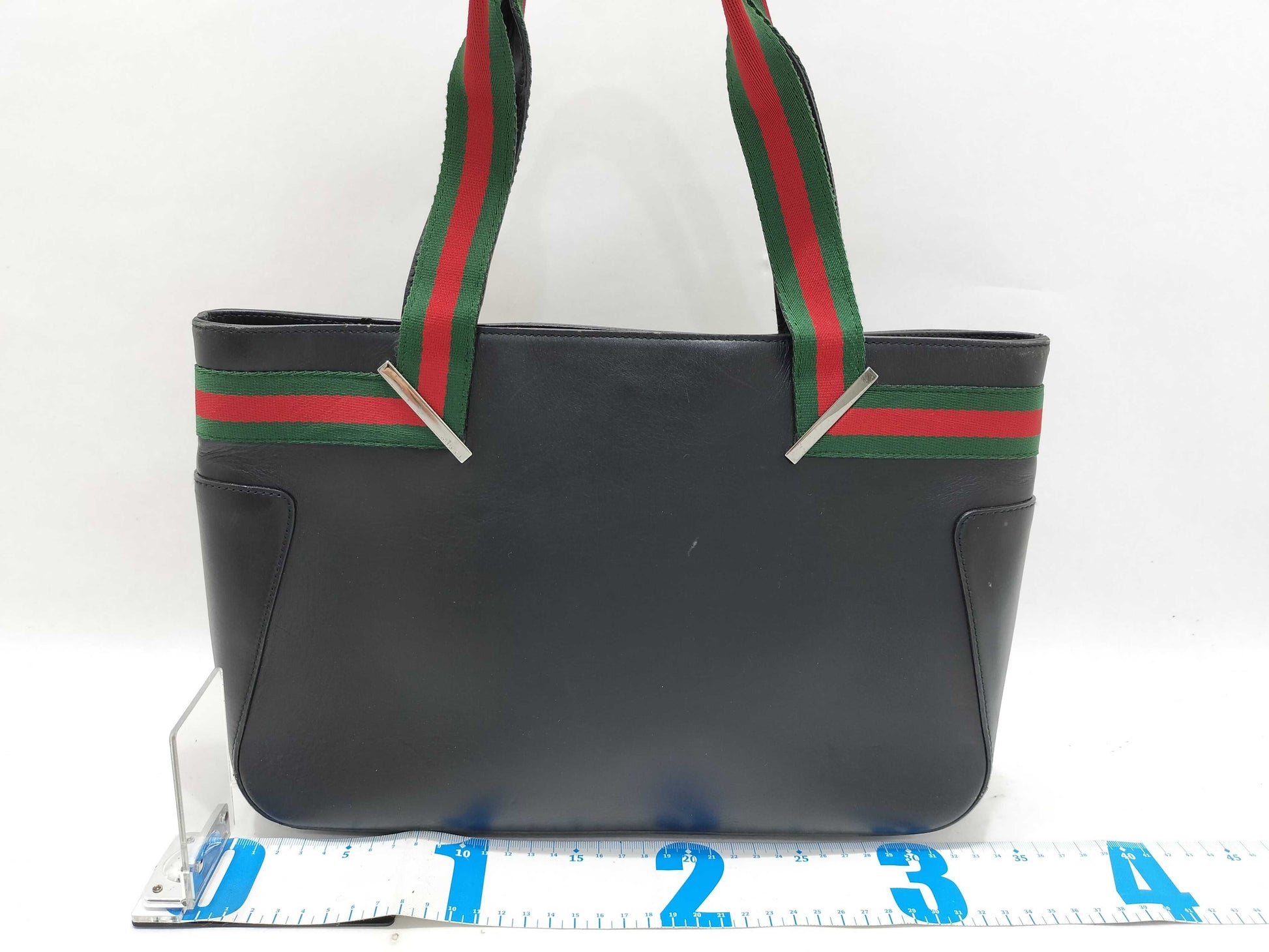 GUCCI Gucci 73983 Tote Bag Sherry Line Leather Black Tote Bag